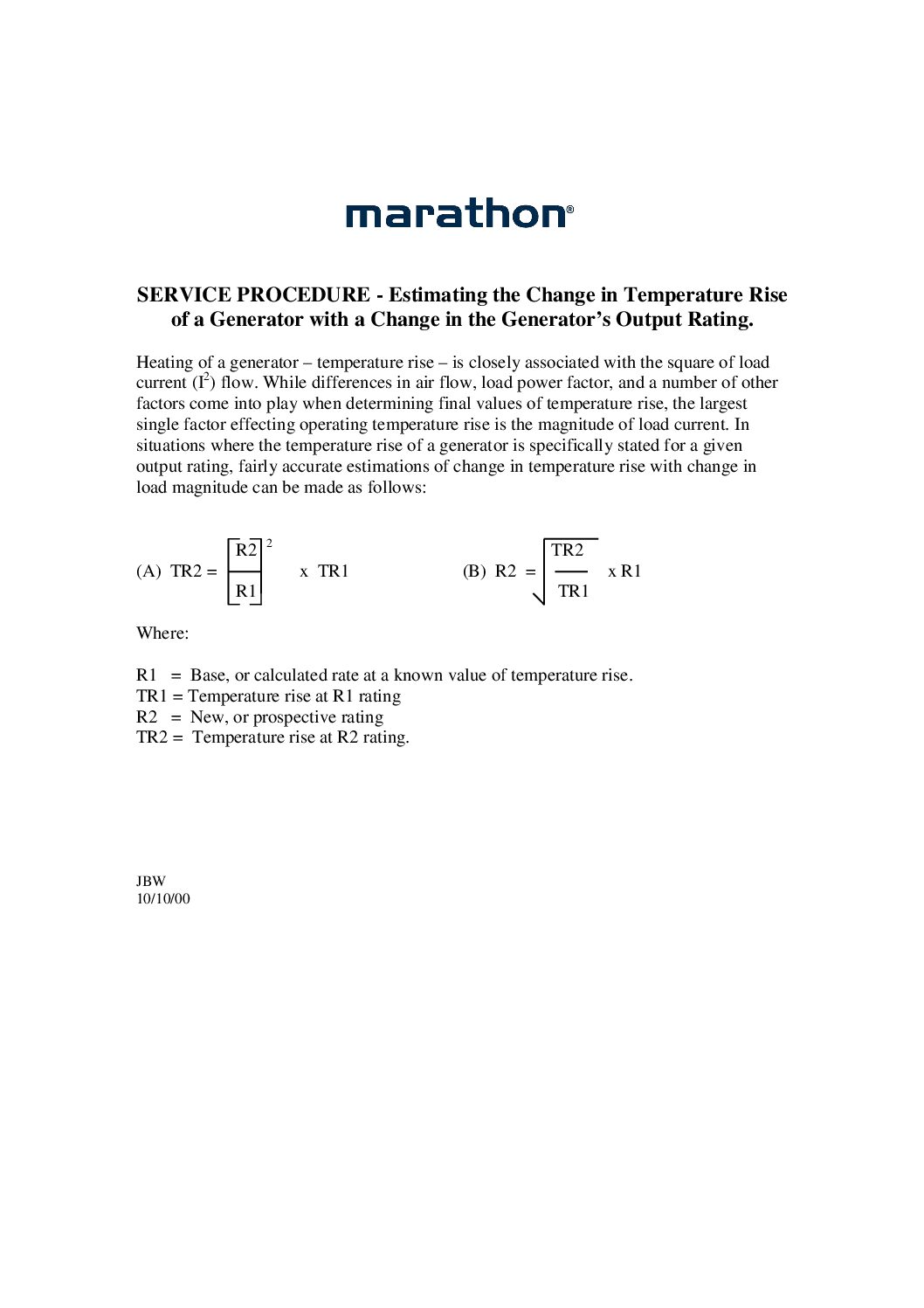 Estimating the Change in Temperature Rise