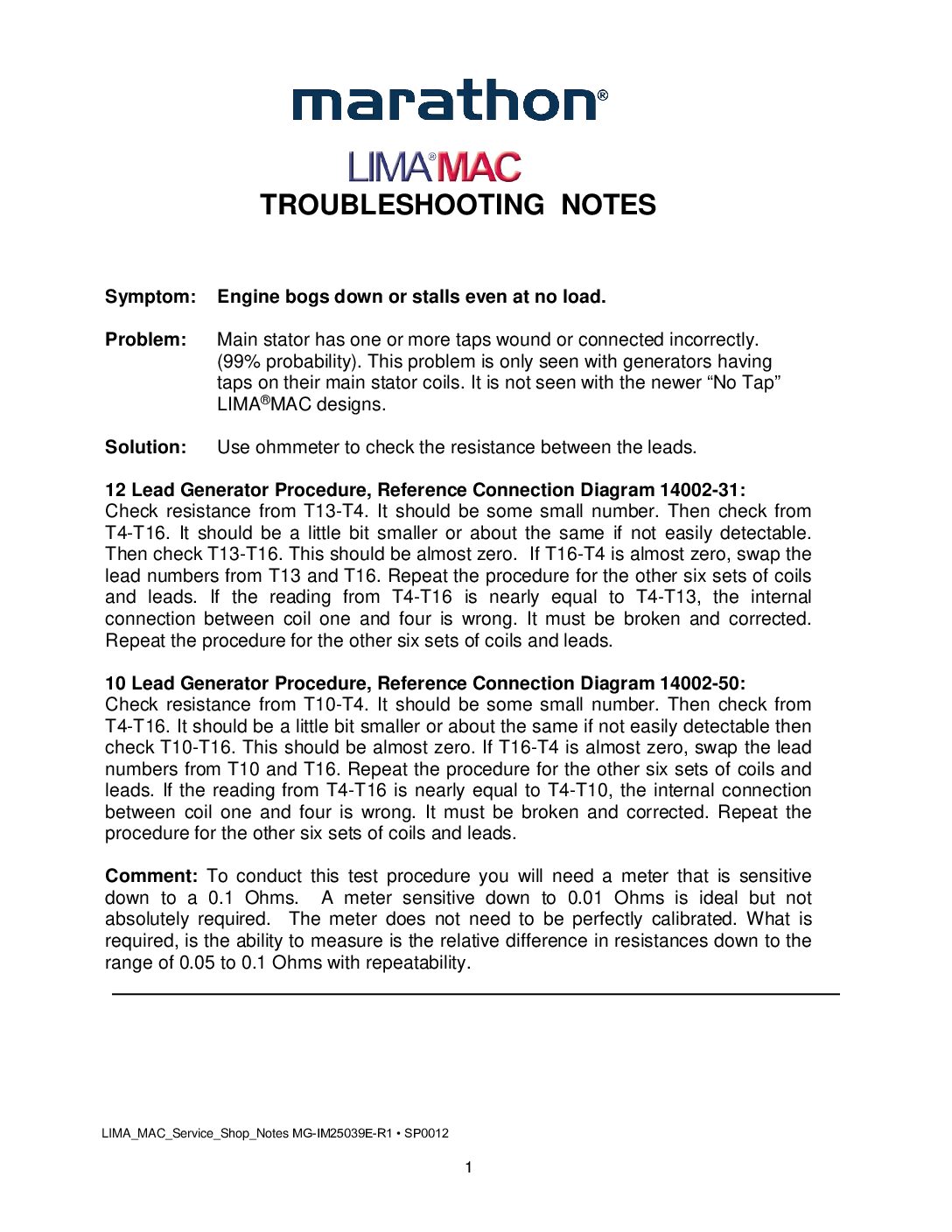 Lima MAC Service Shop Notes (All Frames)