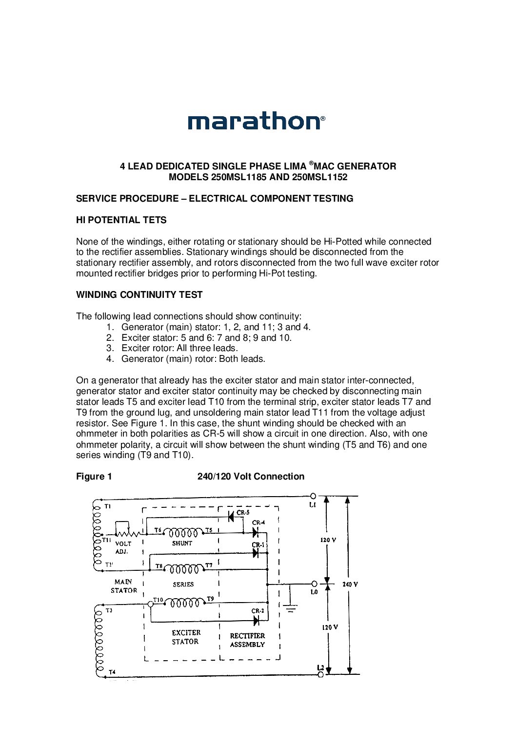 250-Frame Single Phase Lima MAC Troubleshooting