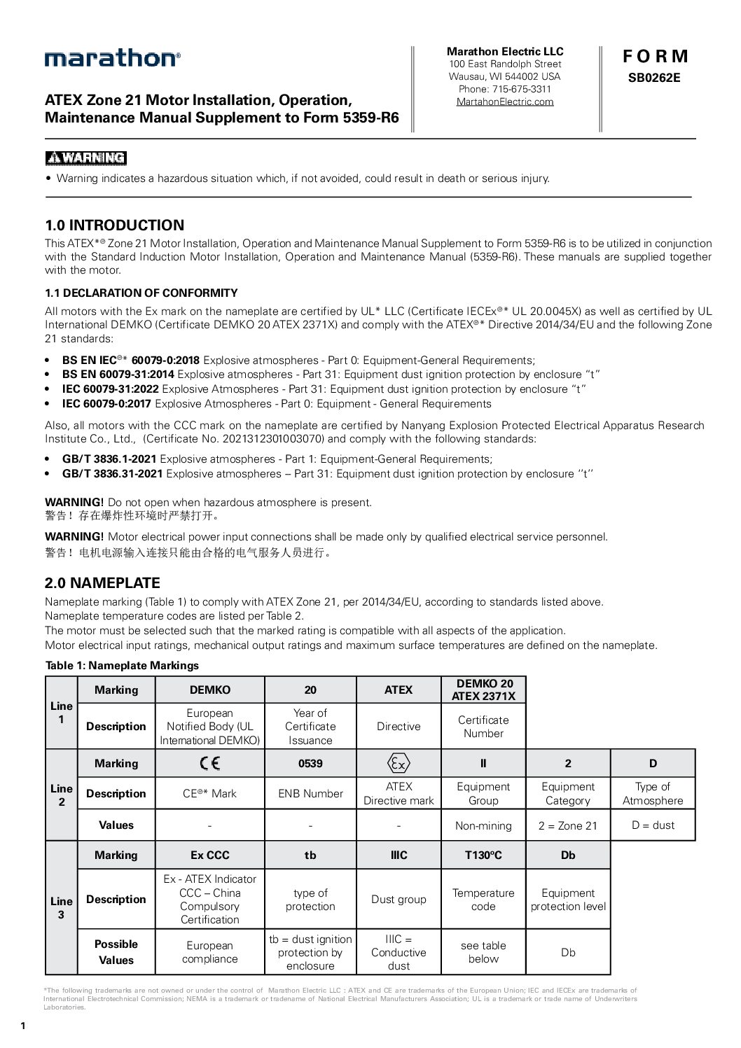 ATEX Zone 21 IOM Supplement to Form 5359-R6